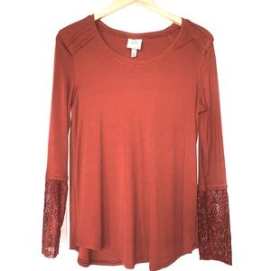 Knox Rose Burnt Orange Long Sleeve Top